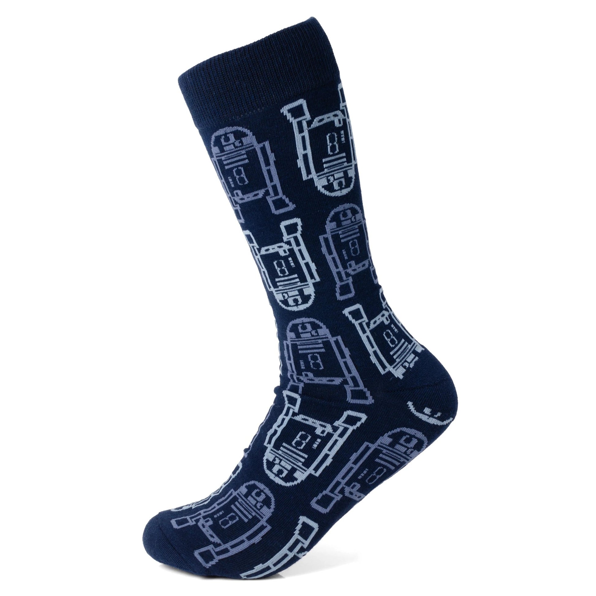Star Wars R2-D2 Light and Dark Blue Dress Socks and Lapel Pin Gift Set by Cufflinks.com