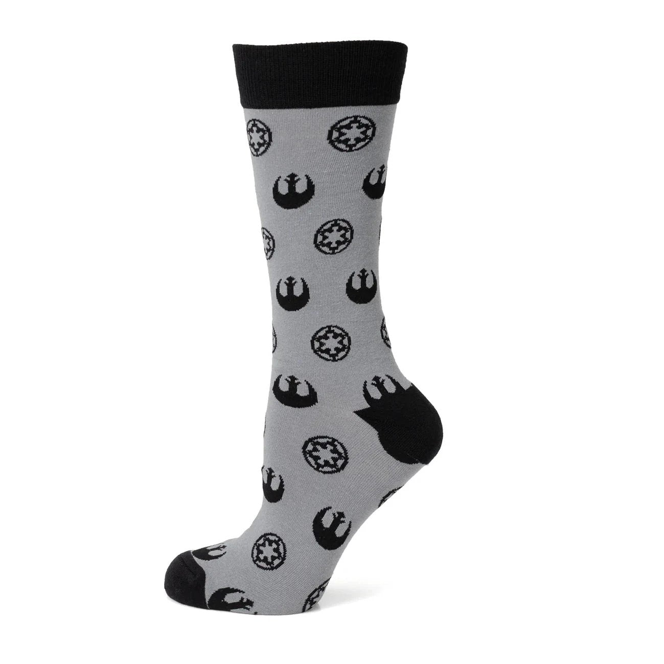 Star Wars Rebel Alliance Starbird Crest and Imperial Crest Gray Dress Socks and Lapel Pin Gift Set by Cufflinks.com