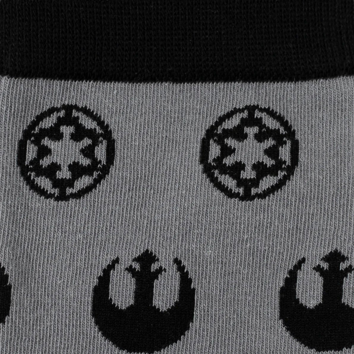 Star Wars Rebel Alliance Starbird Crest and Imperial Crest Gray Dress Socks and Lapel Pin Gift Set by Cufflinks.com