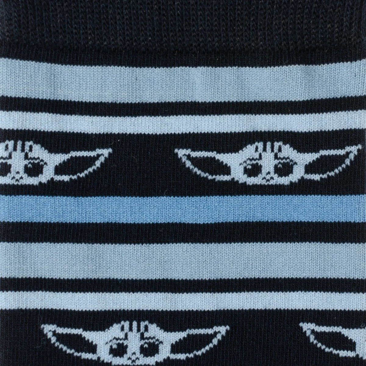 Star Wars Grogu Blue Striped Dress Socks and Lapel Pin Gift Set by Cufflinks.com