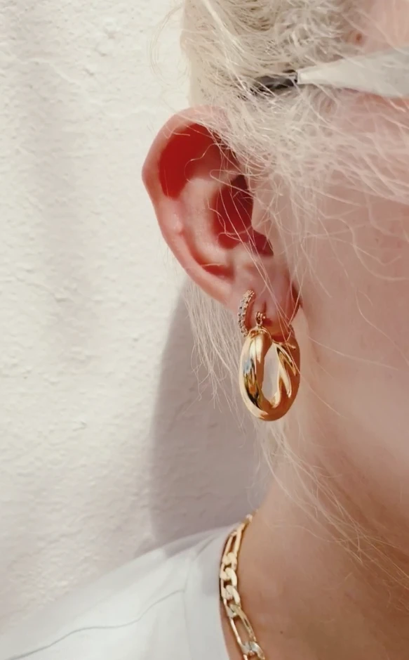 Gold Twist Hoops by Views & Co