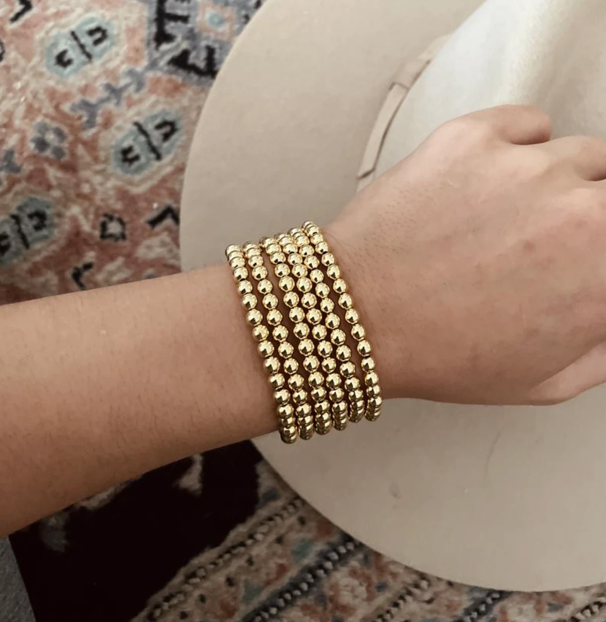 NEW 5mm Gold Bead Bracelet by Views & Co