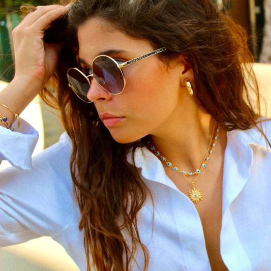 Sapphire Evil Eye Necklaces Choker by Views & Co