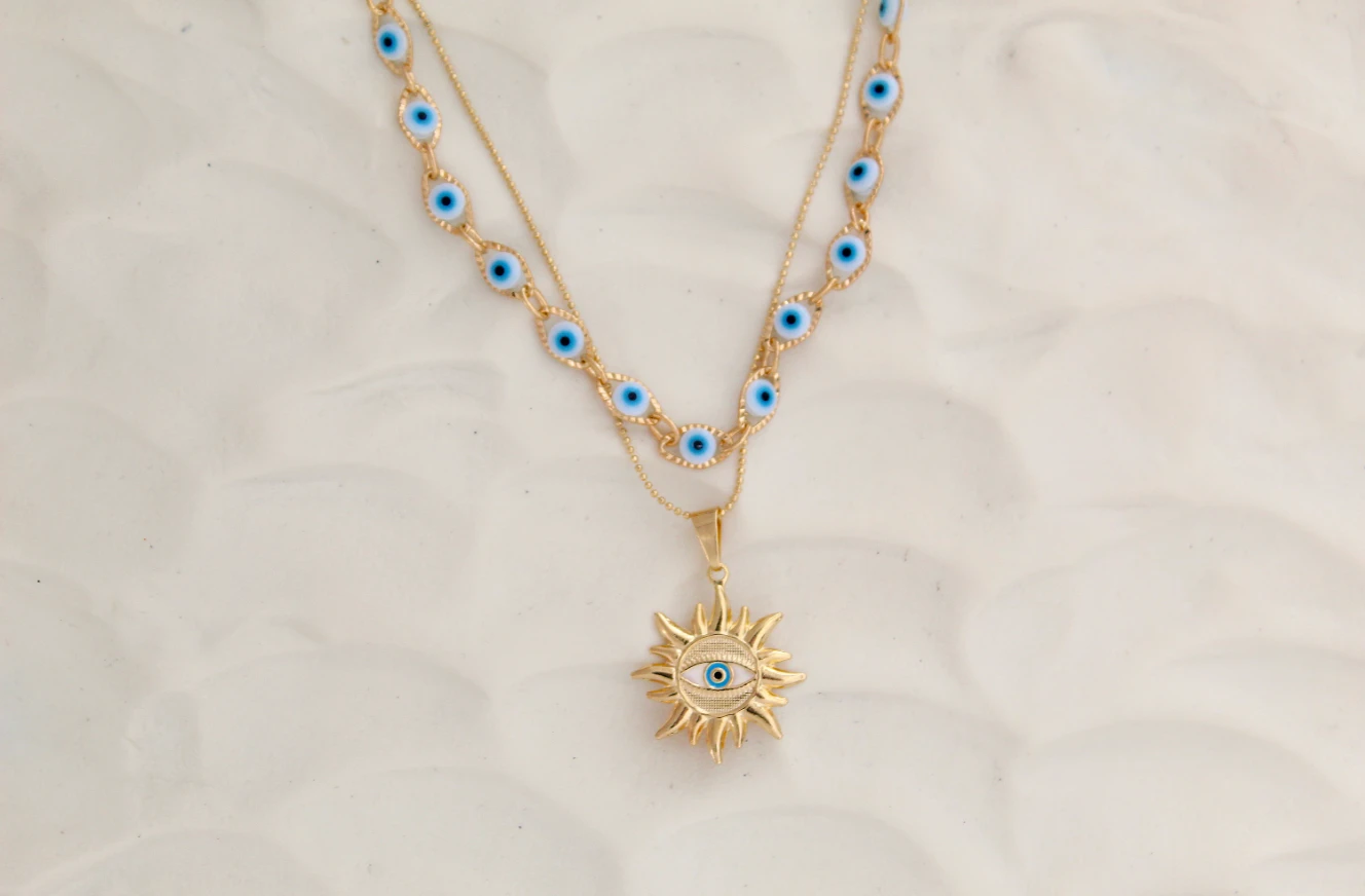 Sapphire Evil Eye Necklaces Choker by Views & Co