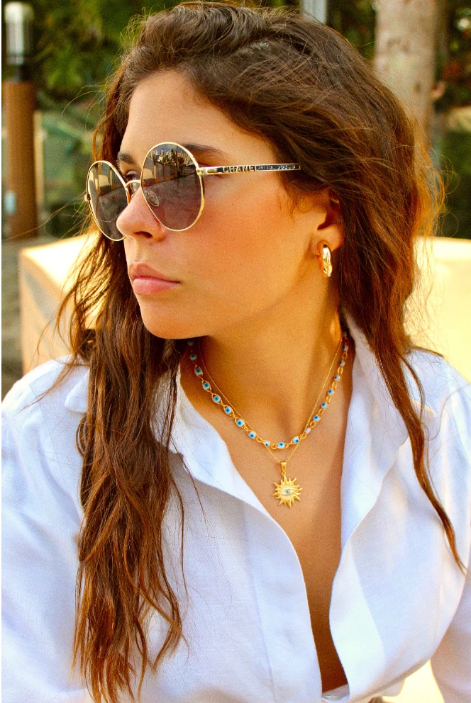 Sapphire Evil Eye Necklaces Choker by Views & Co