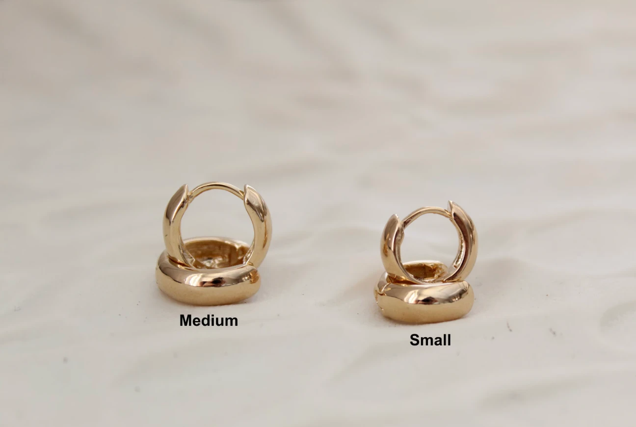 Tiny Plain Minimalistic and Simple Huggie Earrings by Views & Co