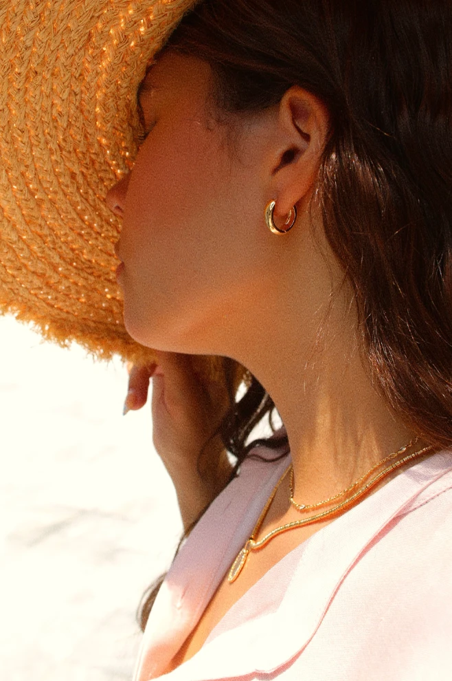 Tiny Plain Minimalistic and Simple Huggie Earrings by Views & Co