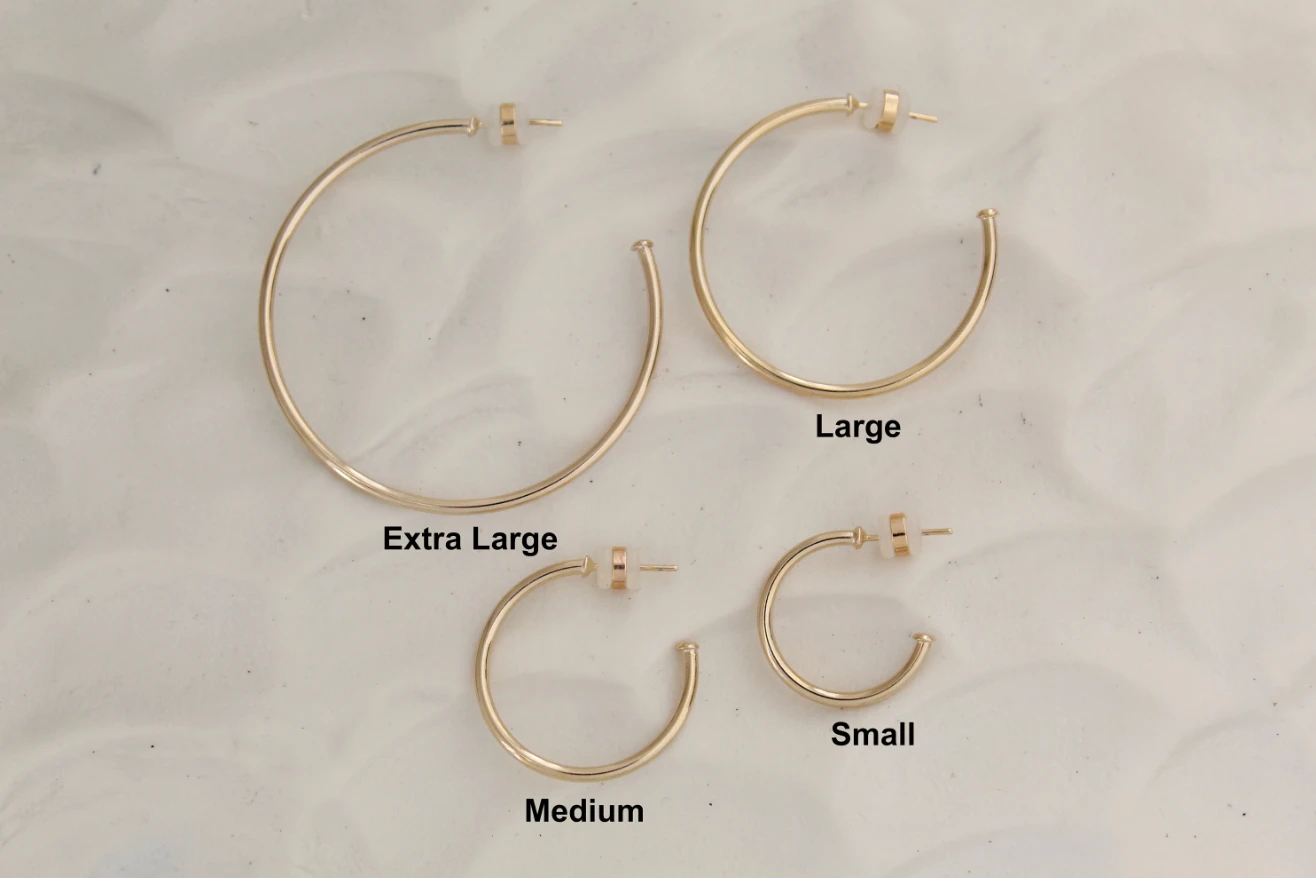 Thin Plain Light Hoop Minimalist Earrings by Views & Co