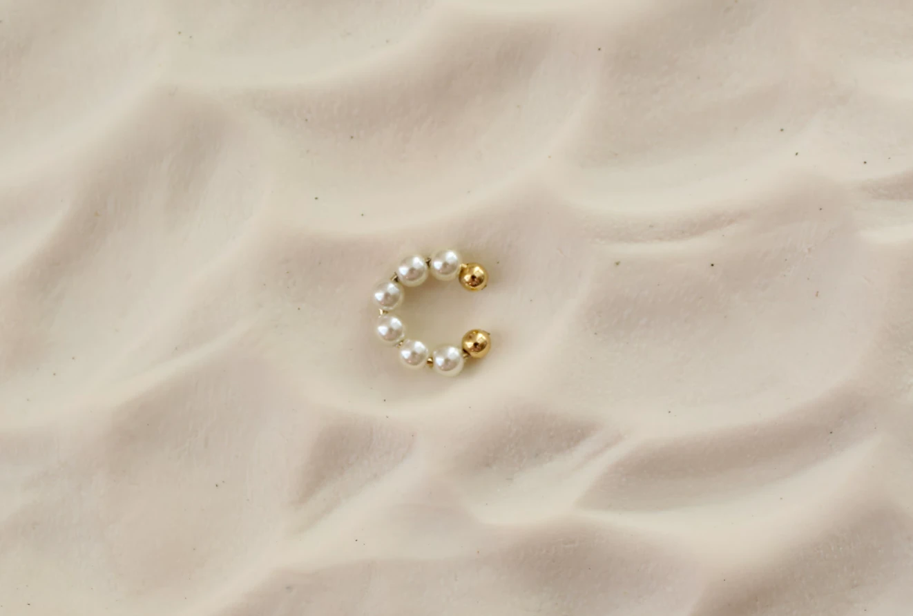 Pearl Wire Wrapped Gold Hoop Earrings & Pearl Ear Cuffs by Views & Co