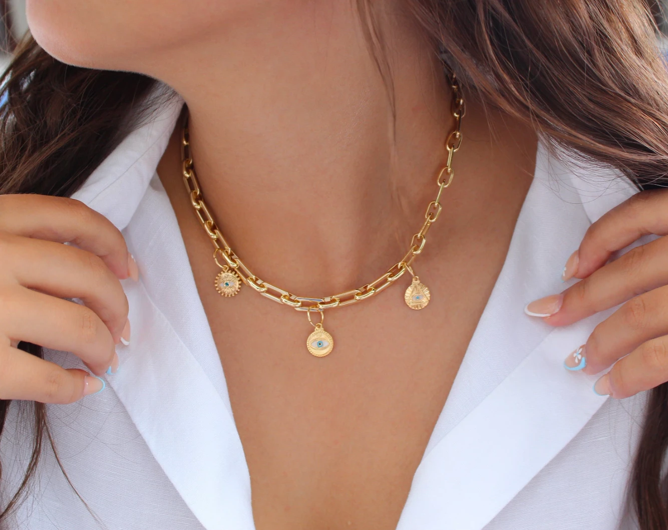 Gold Coin Medallion Necklace by Views & Co