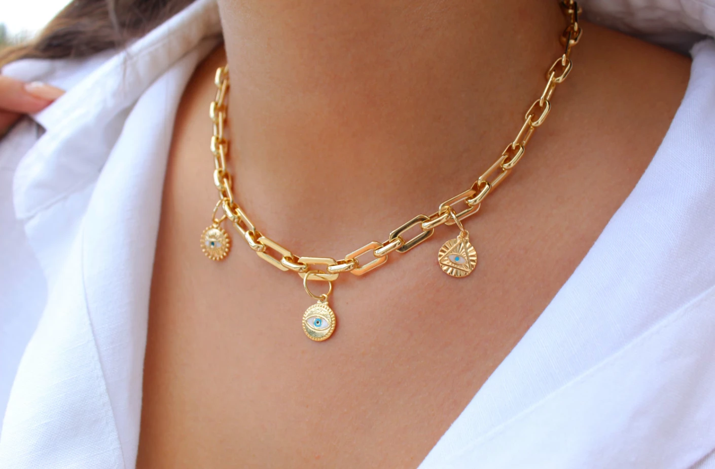 Gold Coin Medallion Necklace by Views & Co
