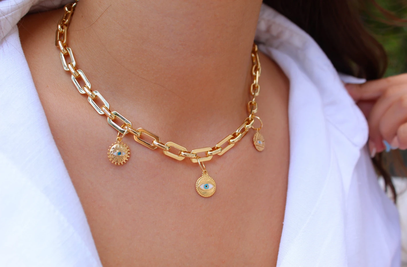 Gold Coin Medallion Necklace by Views & Co