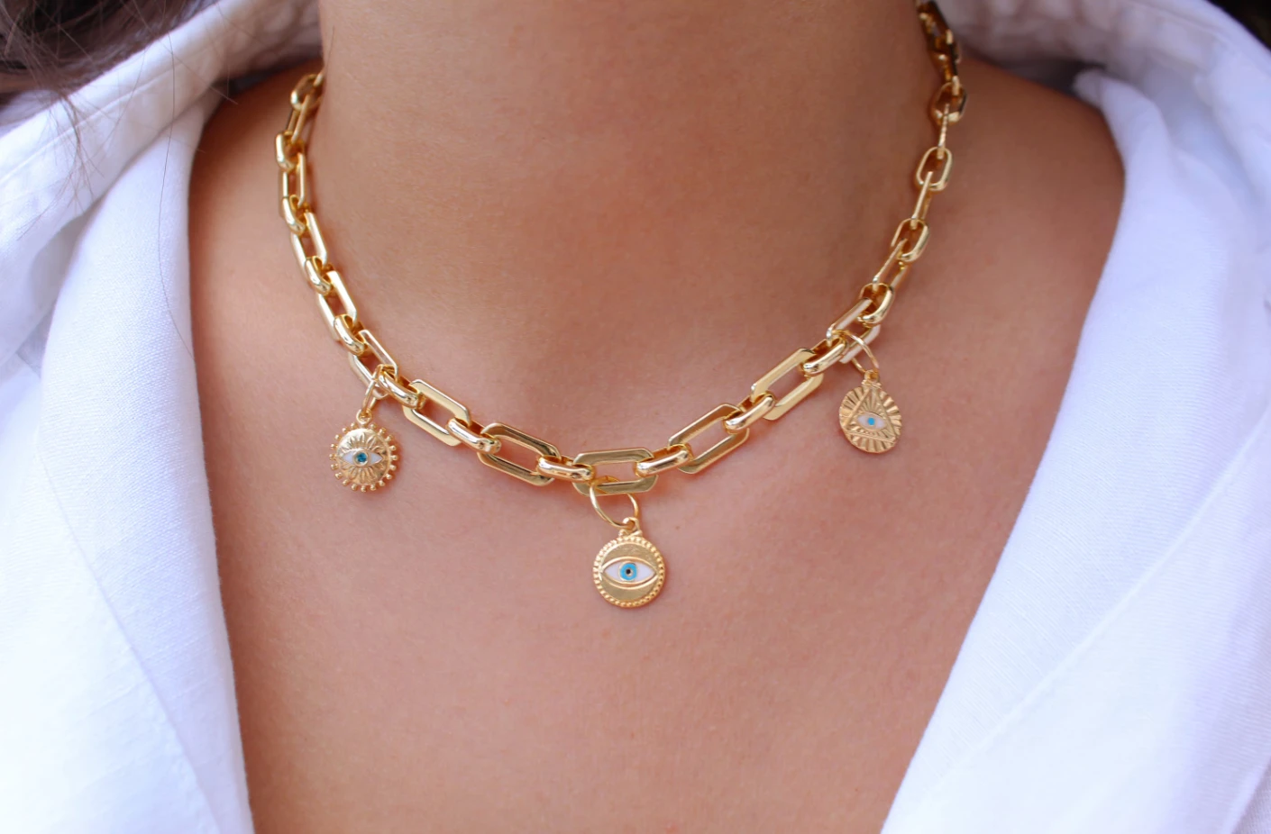 Gold Coin Medallion Necklace by Views & Co