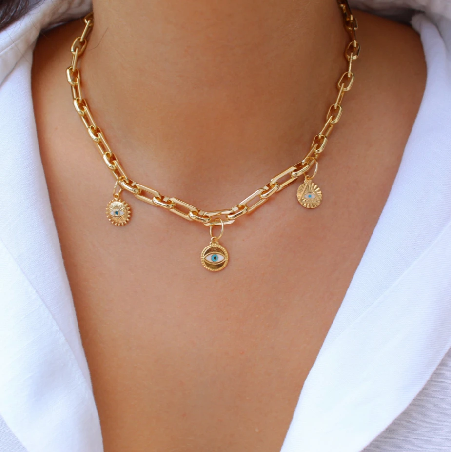 Gold Coin Medallion Necklace by Views & Co