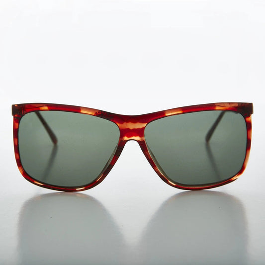 Square Block Oversized Unisex Vintage Horn Rim Sunglass - Tate by Sunglass Museum