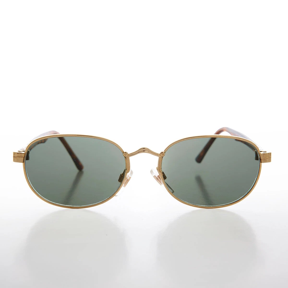 Unisex Gold Sunglass with Glass Lens - Wren by Sunglass Museum