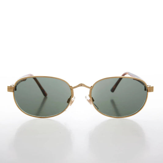Unisex Gold Sunglass with Glass Lens - Wren by Sunglass Museum