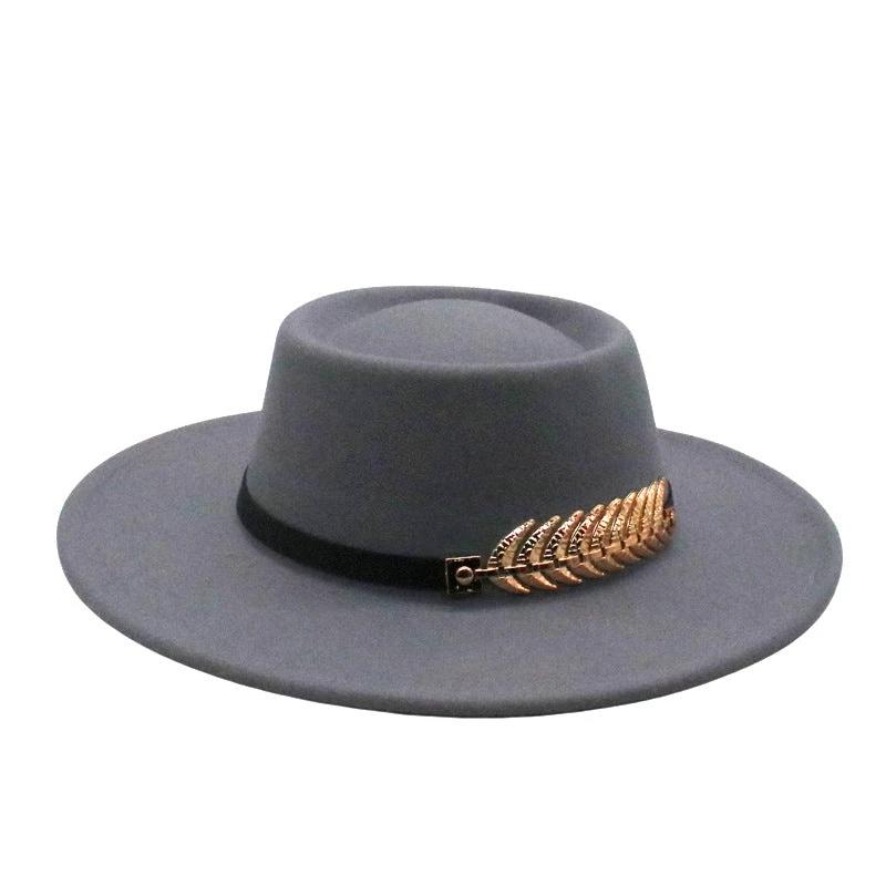 Retro Wide-Brimmed Wool Jazz Hat For Men by GJG Denim