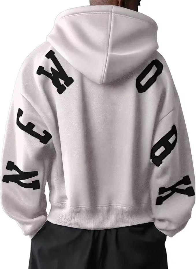 Fashion Printed Thickening All-match Long Sleeve Loose Hooded Sweater For Women by GJG Denim