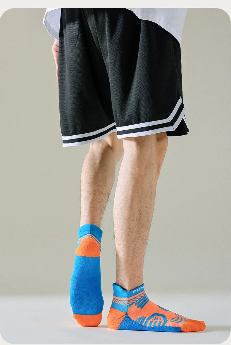 Men's Mesh Breathable And Sweat Absorbing Low Cut Socks by GJG Denim