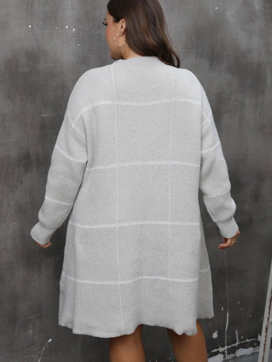Plus Size Round Neck Long Sleeve Sweater Dress by Lady Ros