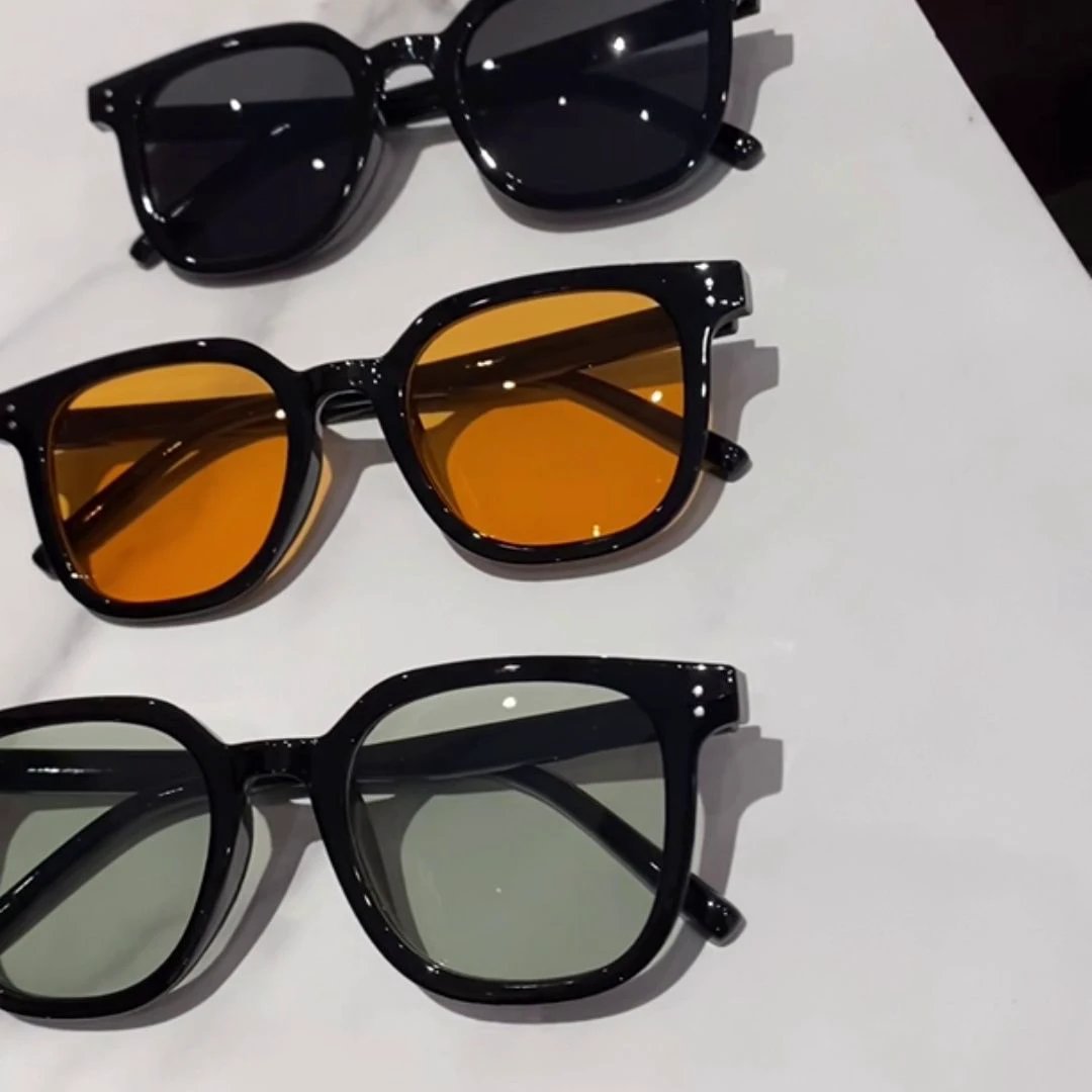 New Square Simple Bold-frame Sunglasses For Men by GJG Denim