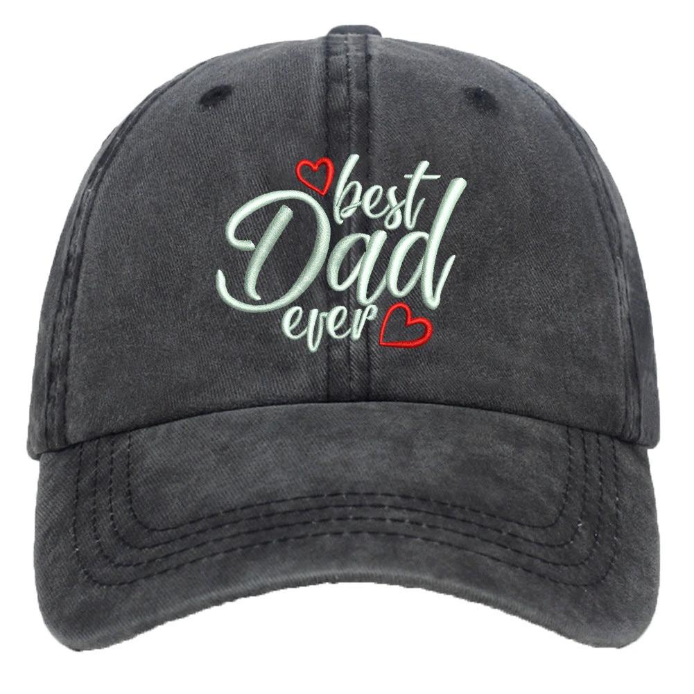 Washed Cotton Embroidered Letter Baseball Cap For Men by GJG Denim