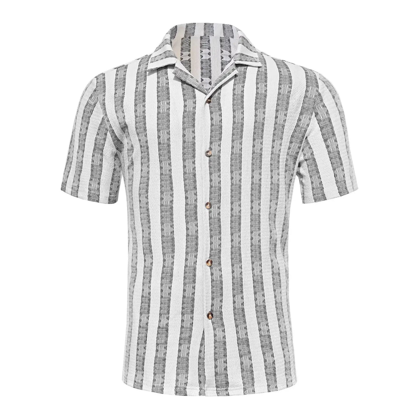 Men's Casual Shirt And Loose Shorts Set by GJG Denim