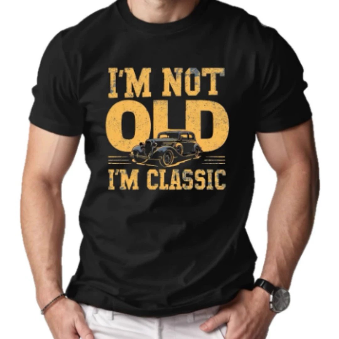 "I'm Not Old I'm Classic" Men's Short-sleeved Printed T-shirt by GJG Denim
