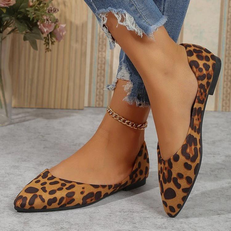 European And American Leopard-print Womens Shoes For Outdoor Wear by GJG Denim