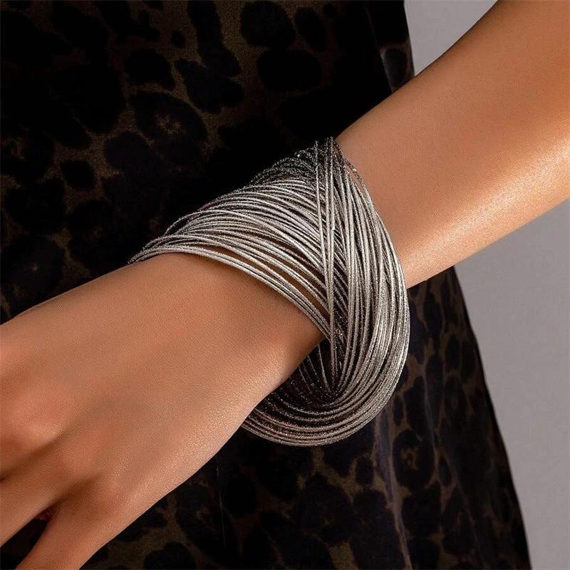 Branch Wide-brimmed Bracelet Irregular With Personality Spring Open Alloy by GJG Denim