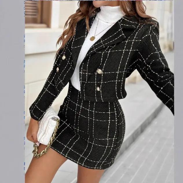 Elegant Blazer And Skirt Set by GJG Denim