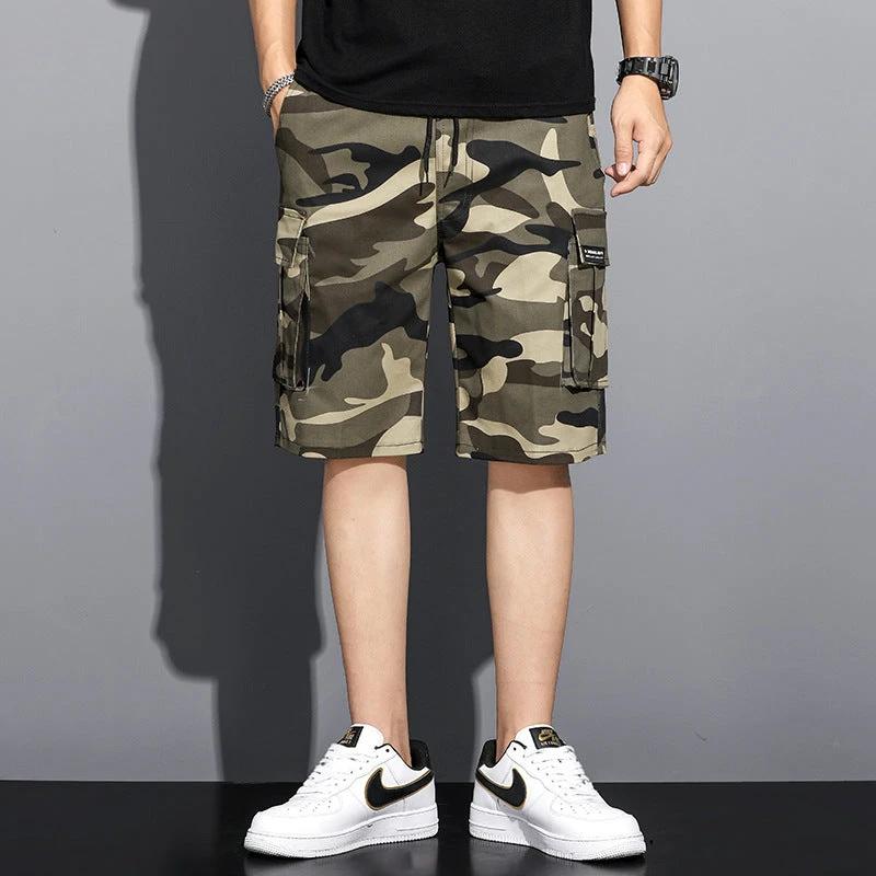 Summer Camouflage 5-point Workwear Shorts Men by GJG Denim