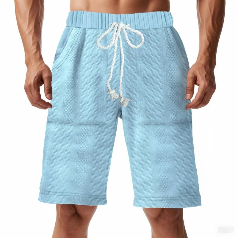 Men's Casual Loose-fitting Knitted Jacquard Shorts by GJG Denim