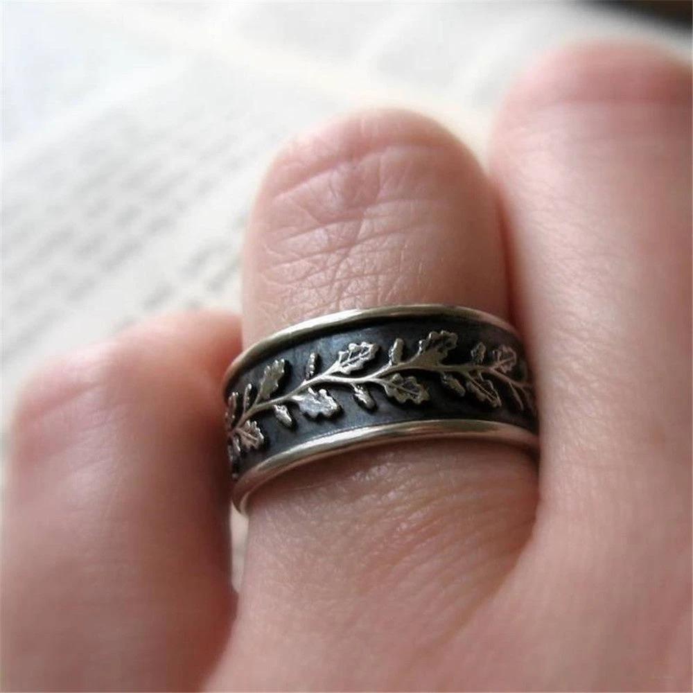 Retro Leaves Fashion Ring For Men by GJG Denim