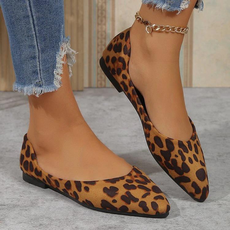 European And American Leopard-print Womens Shoes For Outdoor Wear by GJG Denim