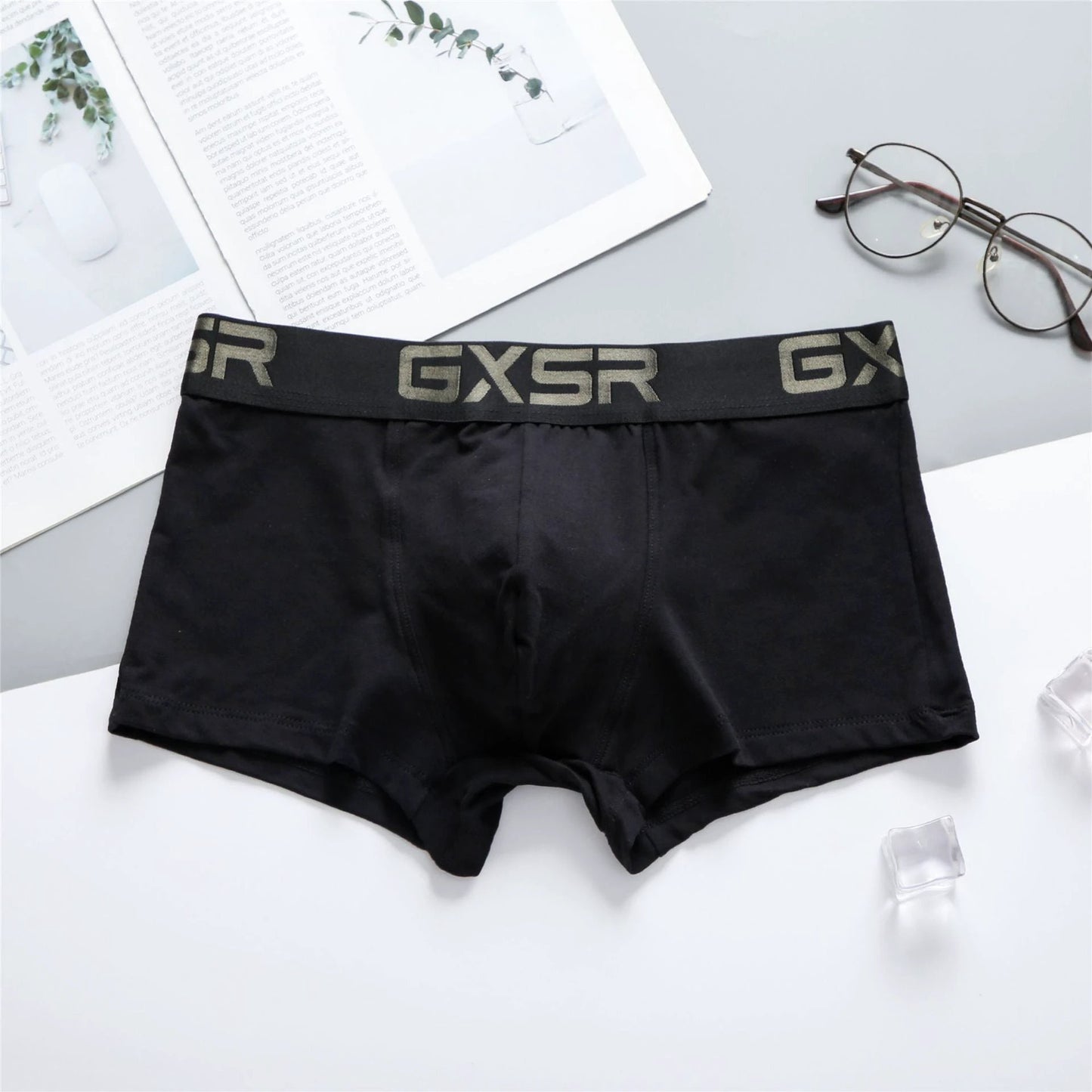 Men's Purified Cotton Low Waist Breathable Comfortable Solid Color Underwear by GJG Denim