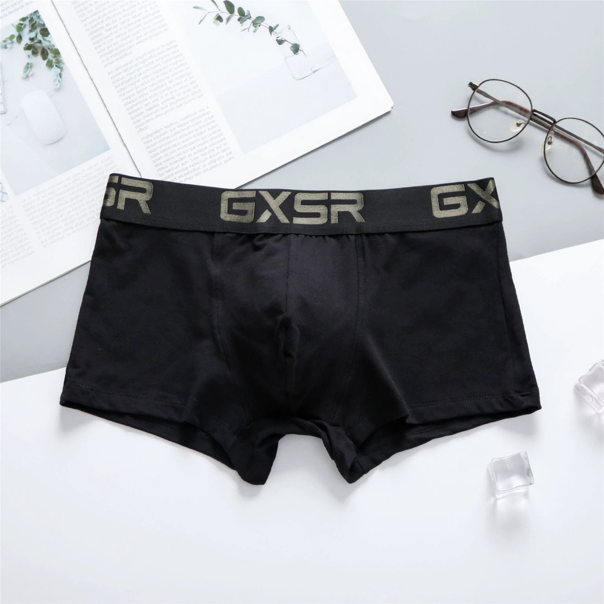 Men's Purified Cotton Low Waist Breathable Comfortable Solid Color Underwear by GJG Denim