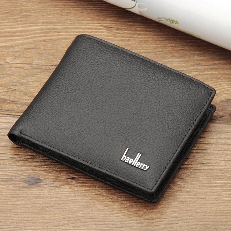 Genuine Leather Two-Fold Short Wallet For Men by GJG Denim