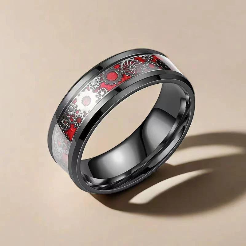 Men's Wide Titanium Steel Plain Ring by GJG Denim