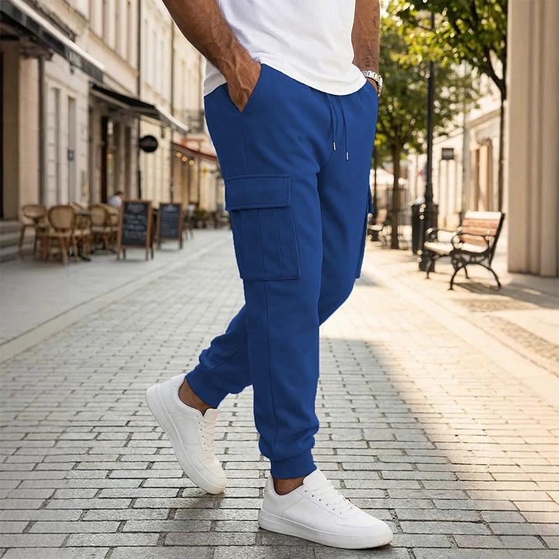 Men's Multiple Pockets And A Drawstring Casual Pants by GJG Denim