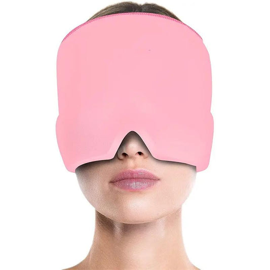 Migraine Relief Hat Cold Therapy Migraine Relief Products Comfortable Head Wrap Ice Pack Eye Mask For Puffy Eyes by GJG Denim