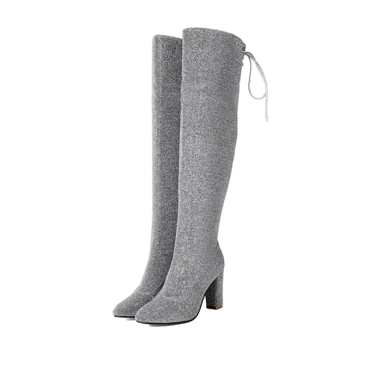 Over-the-knee Nightclub Knight 40-47 Large Size Boots by GJG Denim
