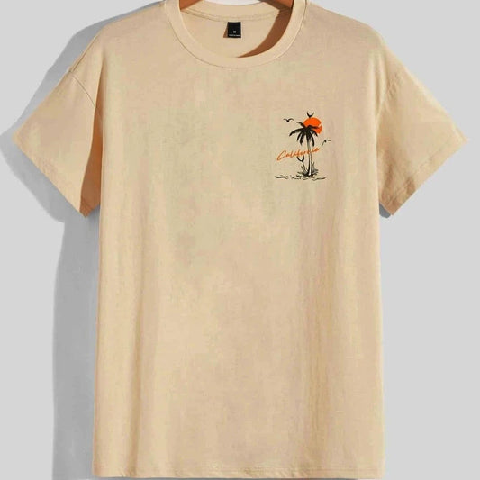 Summer Departure Adventure California Men's T-shirt Cotton Loose by GJG Denim