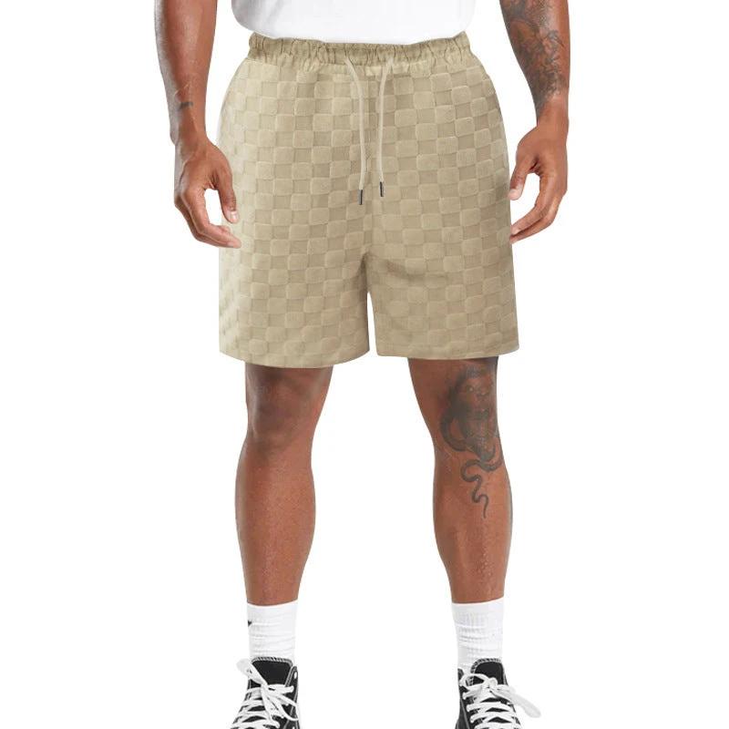 Five-point Checkerboard Plaid Loose Sports And Leisure Shorts by GJG Denim