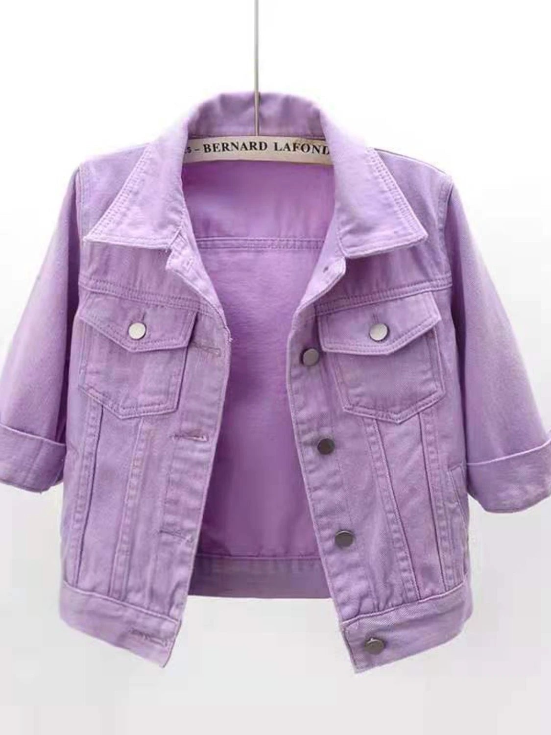 Full Size Cropped Denim Jacket Plus Size by Lady Ros