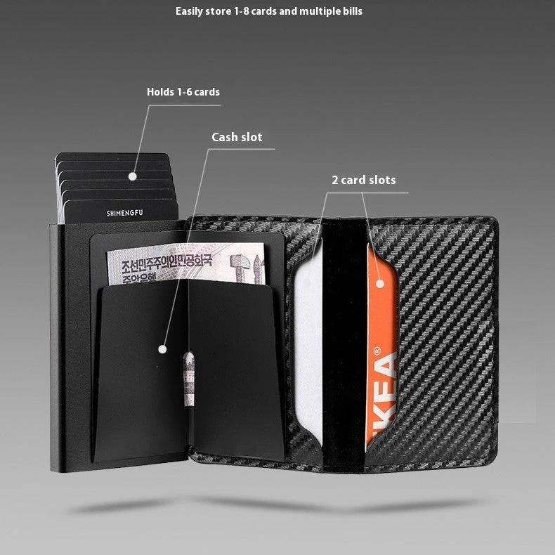 Pop-up Aluminum Alloy Card Package Wallet For Men by GJG Denim