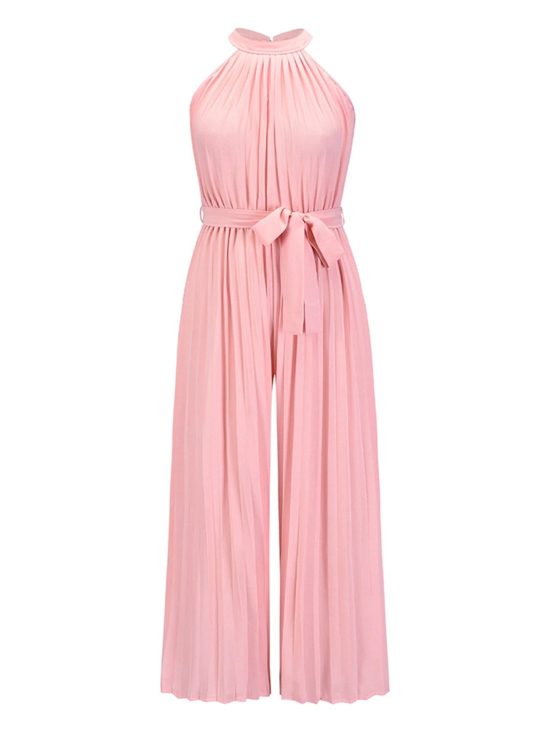 Cutout Tied Pleated Sleeveless Jumpsuit by Lady Ros