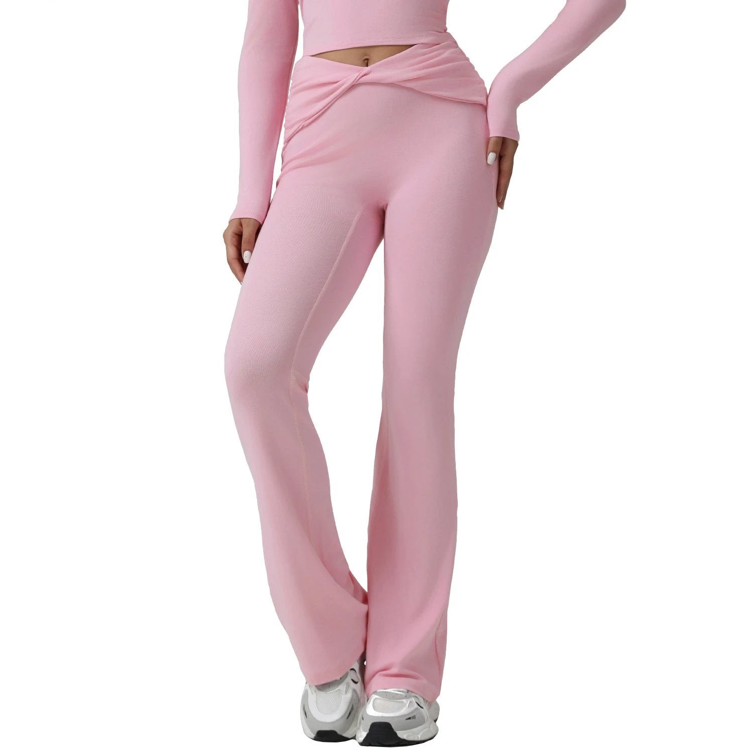 Cross High-waist Slightly Flared Yoga Pants by GJG Denim