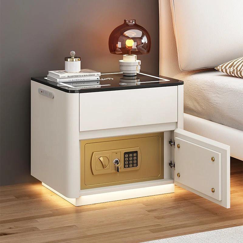 Bedroom Multi-functional Smart Safe Bedside Table Wireless Integrated Charging Safe by GJG Denim